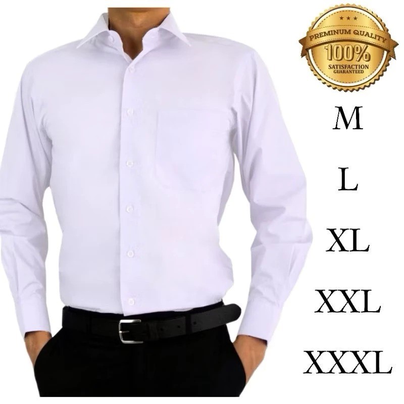 Kemeja Lengan Panjang Putih Pria Slim Fit Formal Kasua