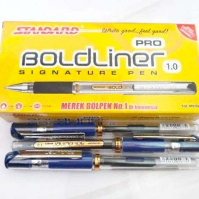 

TERLARIS - pulpen balliner pro 1.0 pen standard boldliner pro 1.0 signature 12pcs
