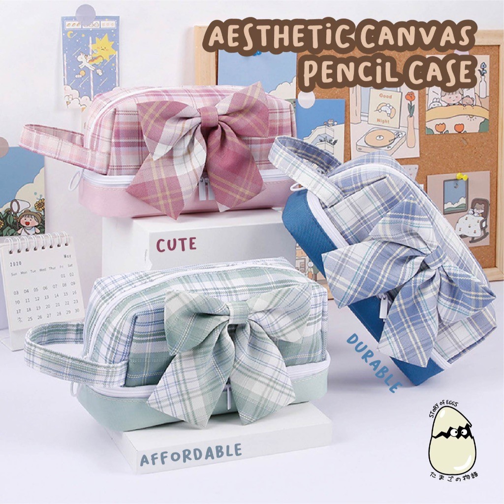 

Aesthetic Pencil Case and Make Up Pouch l Chibi Cute Pencil Case / Korean Style Kotak Tempat Pensil Besar Dengan Resleting / Muat Banyak / Big Capacity With Zipper