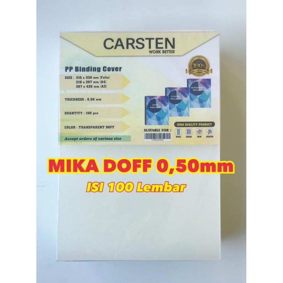 

new !!! Termurah!!! Cover mika jilid Doff atau emboss 0.50 A4 isi 100 lembar murah