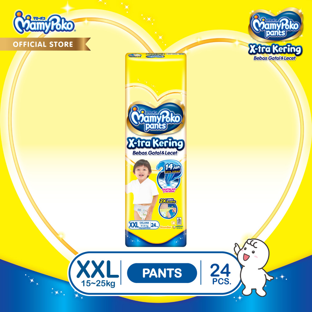 MamyPoko Pants X-tra Kering - XXL 24 - Popok Celana