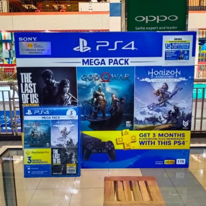 PS4 Slim 1TB Megapack 1 bundle GOW Horizon TLOU playstation4 mega pack murah
