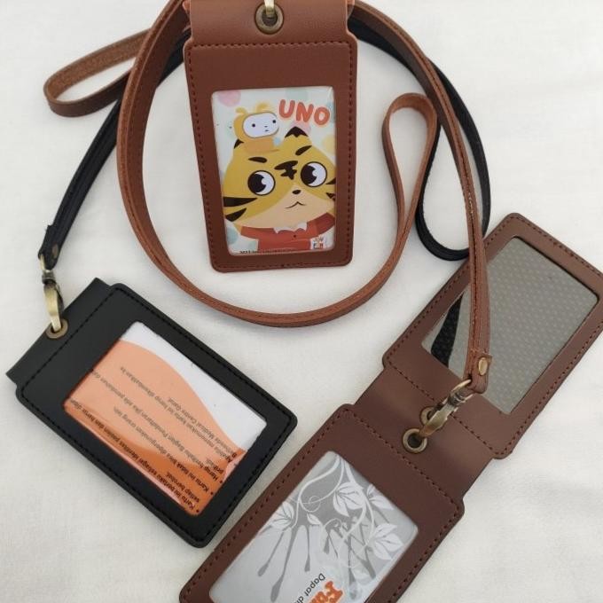 

new !!! ID Card Holder Kulit Name Tag Double flip Model Baru murah
