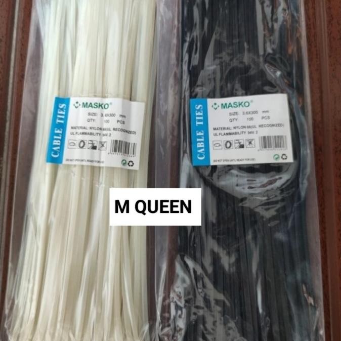 

new !!! KABEL TIS TIES / CABLE TIE 3.6X300MM 3.6 X 300MM 30 CM PUTIH / HITAM murah