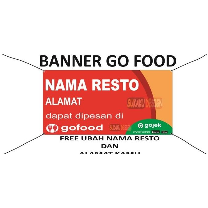 ready  Banner | Spanduk | Gofood Free Tambah Tulisan | bisa COD murah