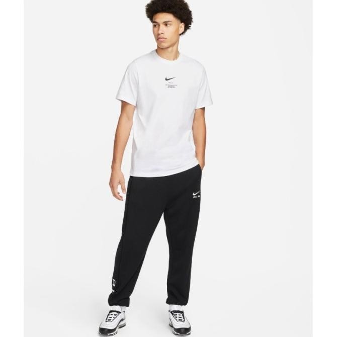 new  Kaos Nike Sportswear Big Swoosh Logo Tee Black White Original BNIP murah