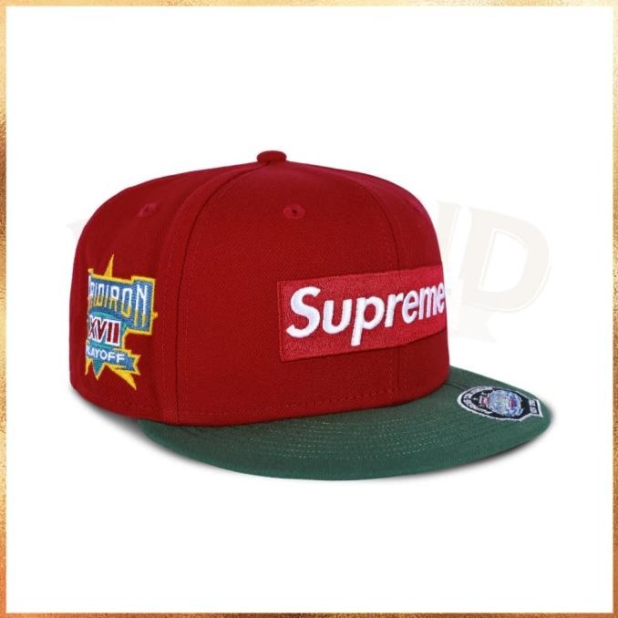 Topi New Era x Supreme Championships Box Logo Red FW23 Fitted Hat