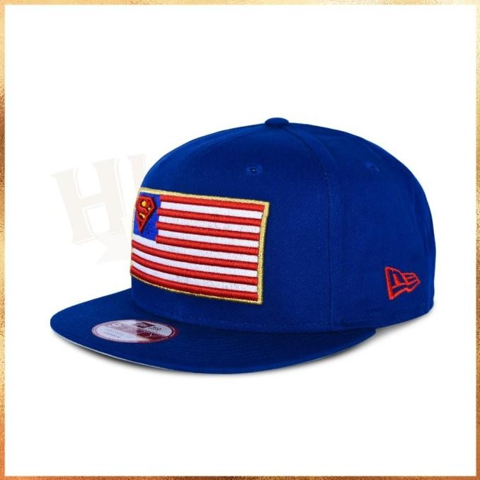 Topi New Era Superman USA Flag Logo 9FIFTY Blue Snapback 100% Original