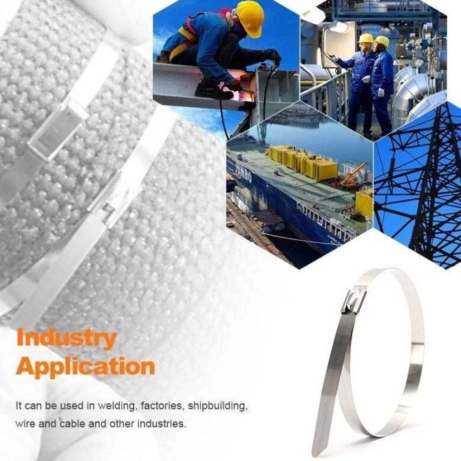 

new !!! Kabel Ties Stainless Steel Multifungsi Tali Rivet 4.6 x 300 mm 20 PCS murah