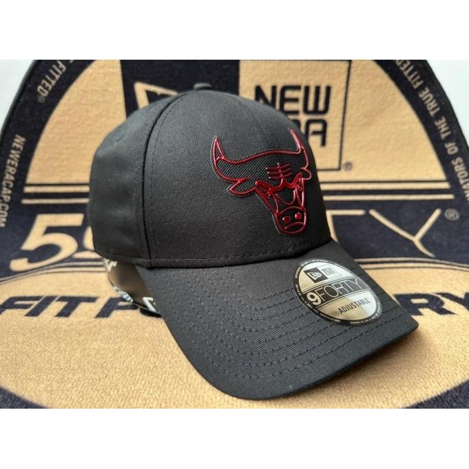 Topi New Era 9Forty Chicago Bulls Foil Logo Black Cap 100% Original Resmi