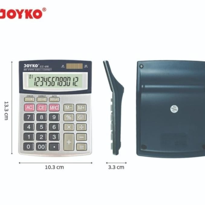 

QV21 gd-324 JOYKO CC-26 CHECK & CORRECT CALCULATOR 12 Digit - Kalkulator Meja CC26 Murah Viral