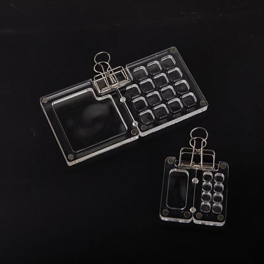 

Premium 15/8 Hole Palet Lukis Plastik Untuk Cat Akrilik, Minyak Dan Air / Palet Lukis Portable / Acrylic Mini Watercolor Palette Portable High Quality