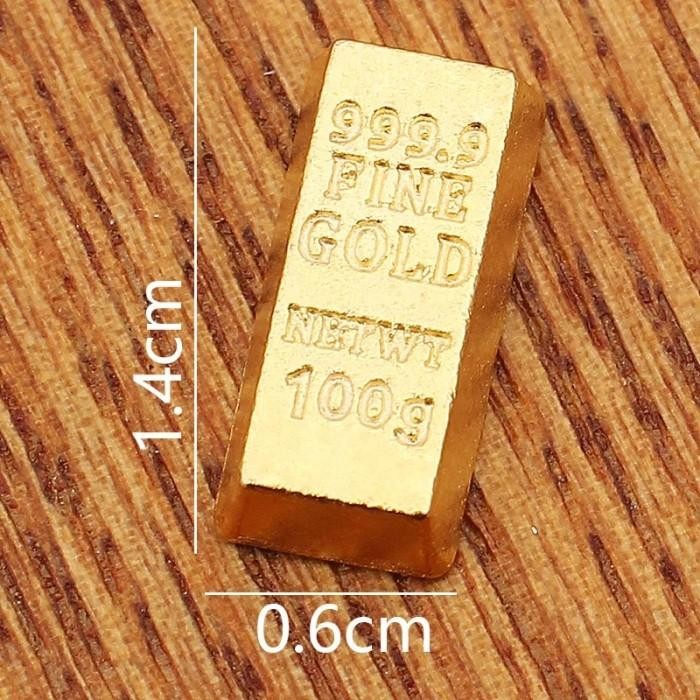 100Pcs Emas Antam Palsu Miniatur Emas Antam Replika  Fake Gold Bar Batangan Mainan Pirate