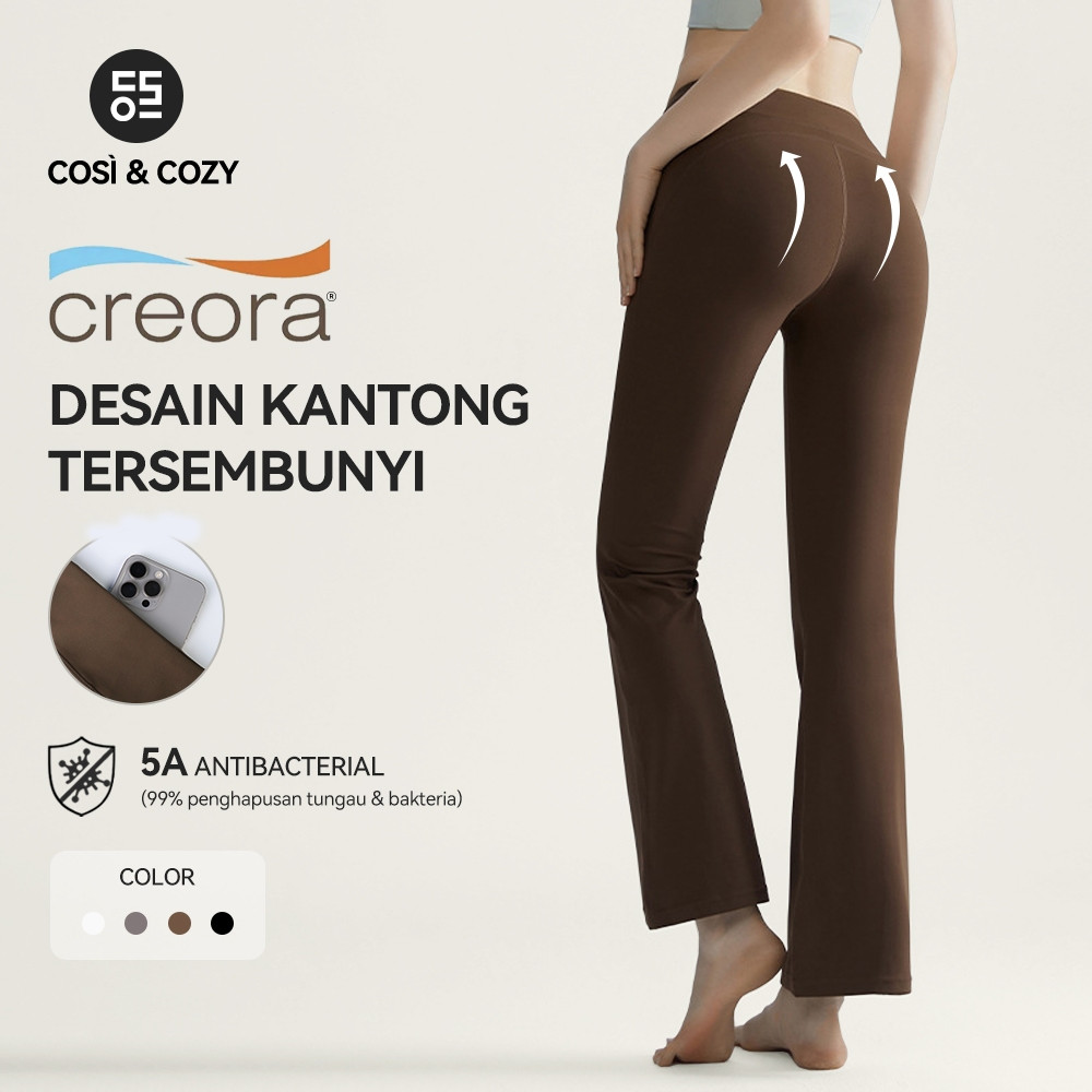 TUNG2_ COSI COZY CREORA Celana Olahraga Wanita Cutbray Celana Lurus Kasual Flared Training Pants