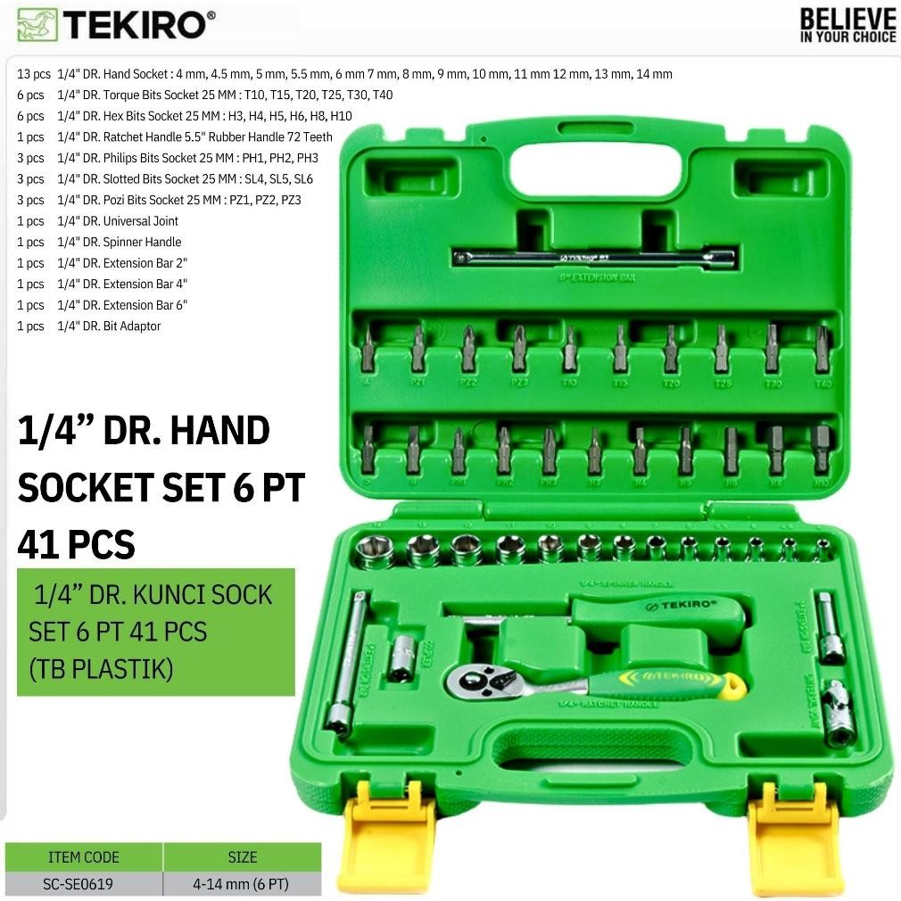 KUNCI SHO SET TOOLKIT TEKIRO TOOL SOK LENGKAP SOKET KONCI SHOK PERKAKAS BENGKEL TOOLS ALAT BOX PAKET