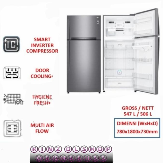 kulkas lg gn-h702hlhl smart inverter thinq gnh702hlhl