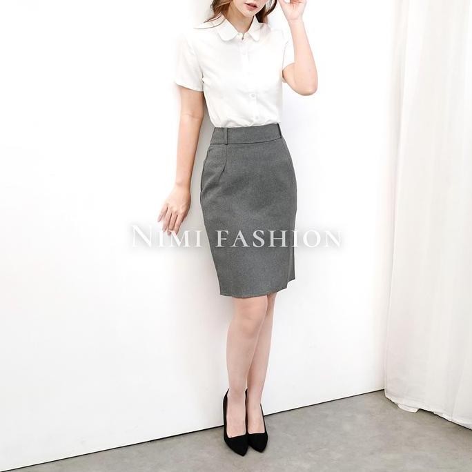 NIMI - ROK SPAN PENDEK ROK KERJA PENDEK WANITA KANTOR FORMAL DI ATAS LUTUT WANITA