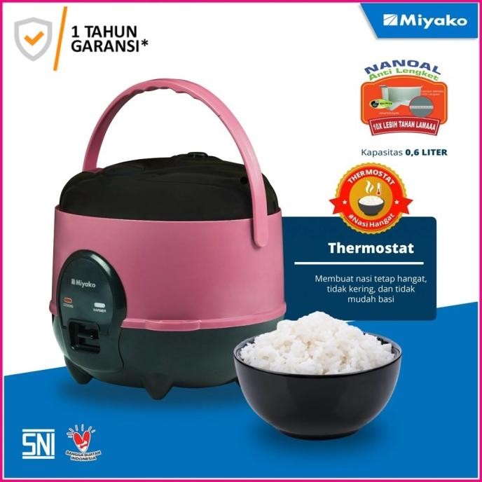 rice cooker miyako mcm-606 b rice cooker - 0.6 l anti gores anti lengket