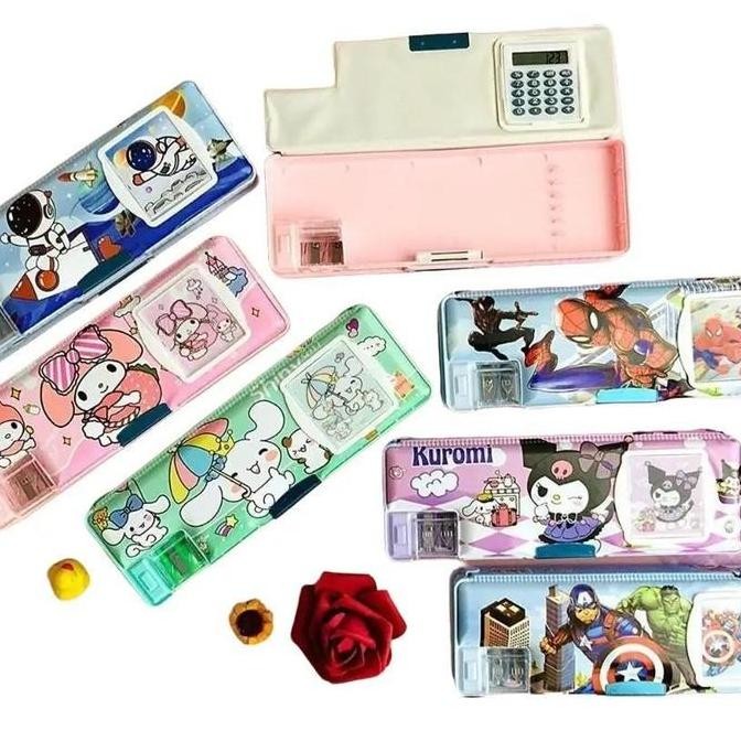 

kotak pensil ada kalkulator/pencil case KALKULATOR/TEMPAT PENSIL MAGNET KALKULATOR