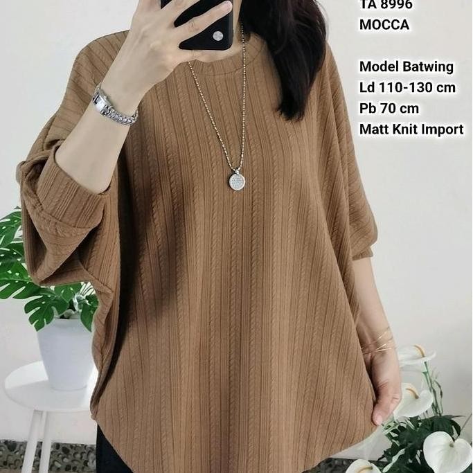 ATASAN BATWING WANITA TA 9093 TA 9103 LD 120 BAHAN KAOS RAJUT, BLUS BAJU OVERSIZE CEWEK CANTIK POLOS