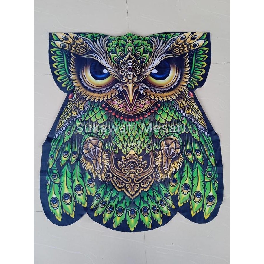 Ready stock] Layangan Buurung Hantu Celepuk Knock Down Printing Mainak Anak Tradisional Bali