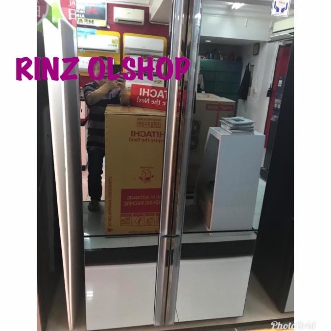 kulkas hitachi rwb80pgd5 mirror door refrigerator 4pintu
