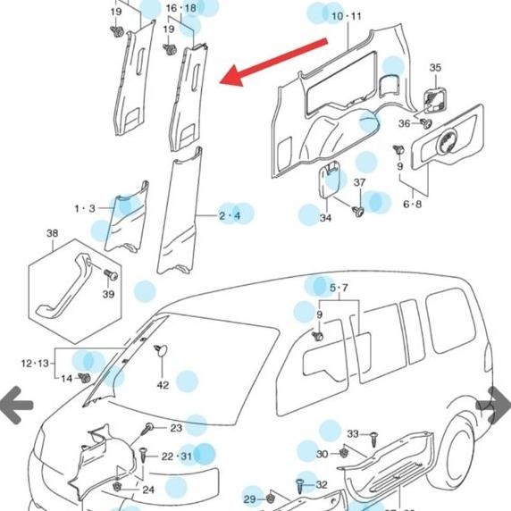 TRIM SAFETY BELT DEPAN APV