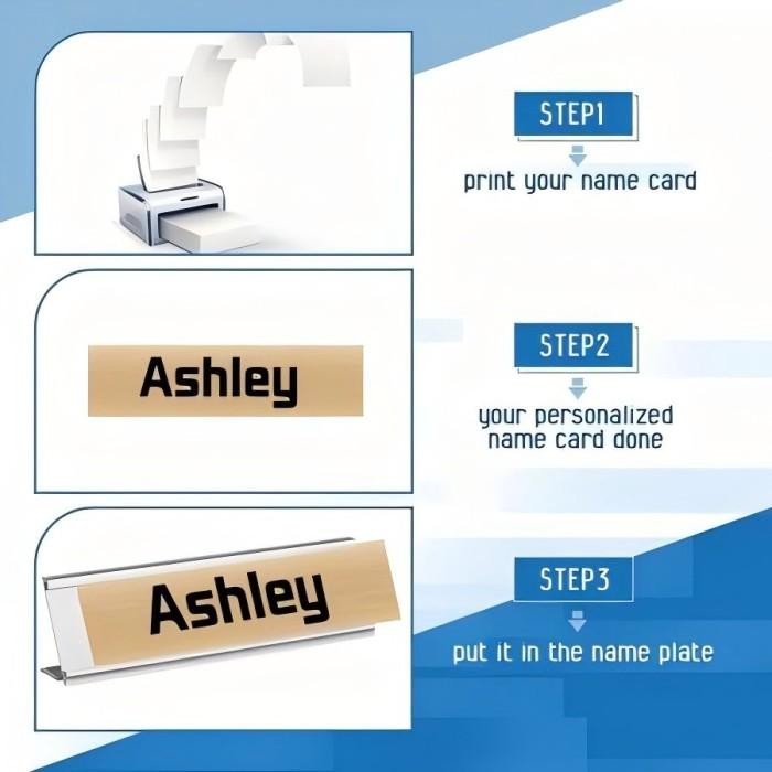 

Aluminium Name Plate Holder Papan Nama Meja Kantor Bisnis Kartu Name Tag Segitiga Table Nameplat