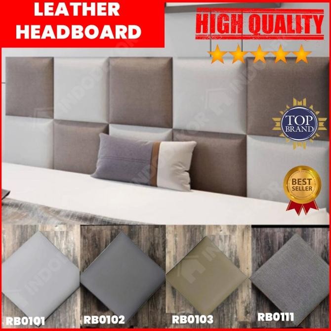 Leather Headboard Wallpanel Sticker | Panel Dinding Kulit Stiker