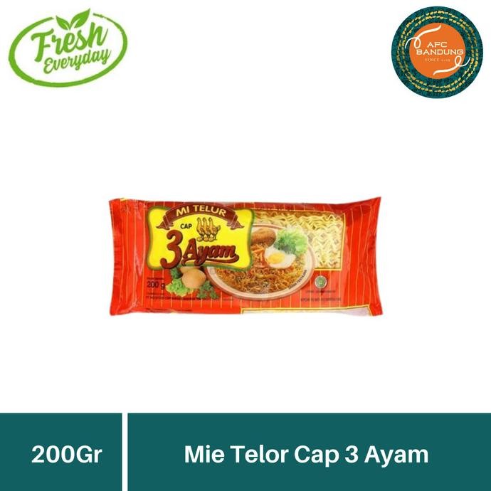 

Terlaris Mie Telor Cap 3 Ayam 200Gr Bungkus Merah Mi Bulat Mie Telur Egg Noodle