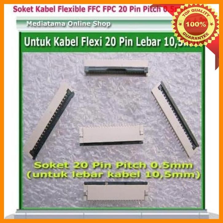 [MCS] SOKET/KONEKTOR FLEXI FFC FPC 20 PIN PITCH 0.5MM LEBAR 10.5MM CLAMSHELL