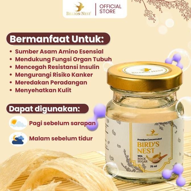 

12 Pcs Billion Nest Bird'S Nest Concentrate Minuman Sarang Walet Original Dan Terlaris