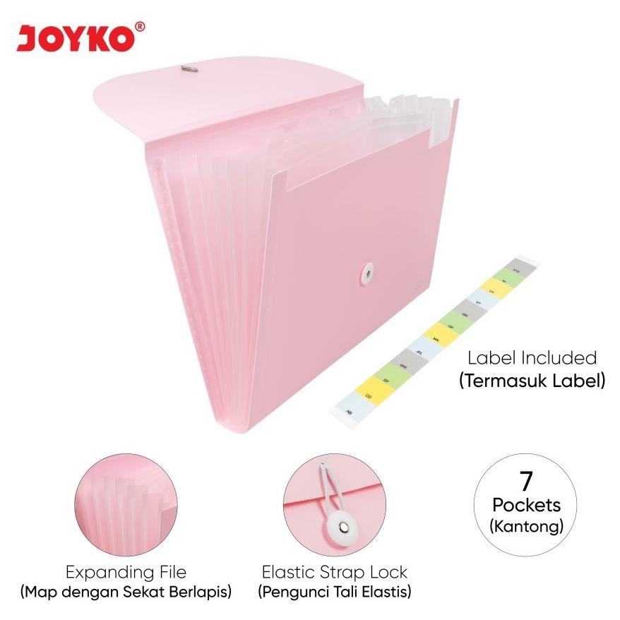 

AZQ-16 gh-56 Expanding File Map Harmonika Joyko EF-8F4 Pastel Color 7 Pocket / Expanding File Joyko EF 8F4 Map F4 Warna 7 Kantong Hemat Murah