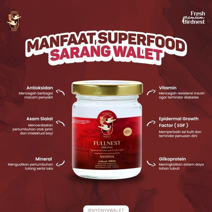 

Bird Nest Sarang Burung Walet Asli 100% Nyonya Walet (99%) - Paket 8 Original Dan Terlaris
