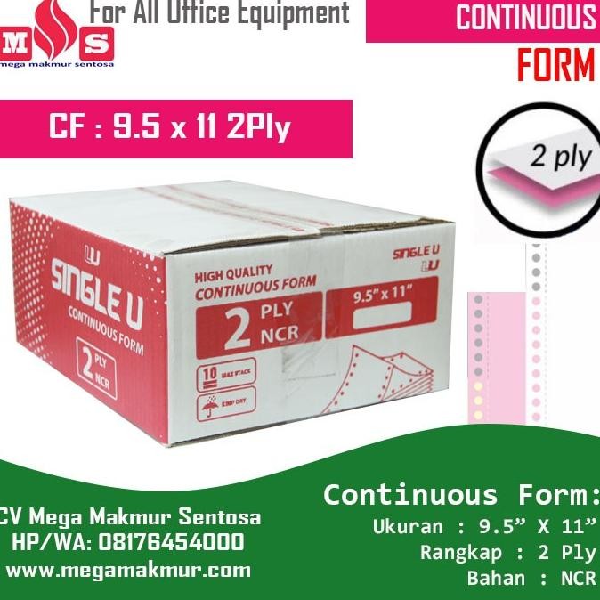

NEW KERTAS CONTINUOUS FORM K2 UK: 9.5 X 11 2Ply Atau 2Ply/2 PRS
