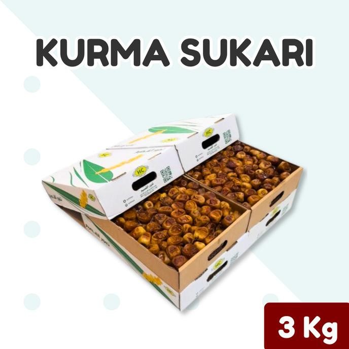 

Kurma Sukari 3 Kg Basah Al Qasim | Sukkari Premium Lembut Manis Asli