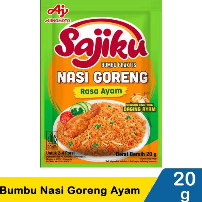 

SAJIKU AYAM NASI GORENG SACHET 20gr BUMBU MASAK INSTAN AJINOMOTO
