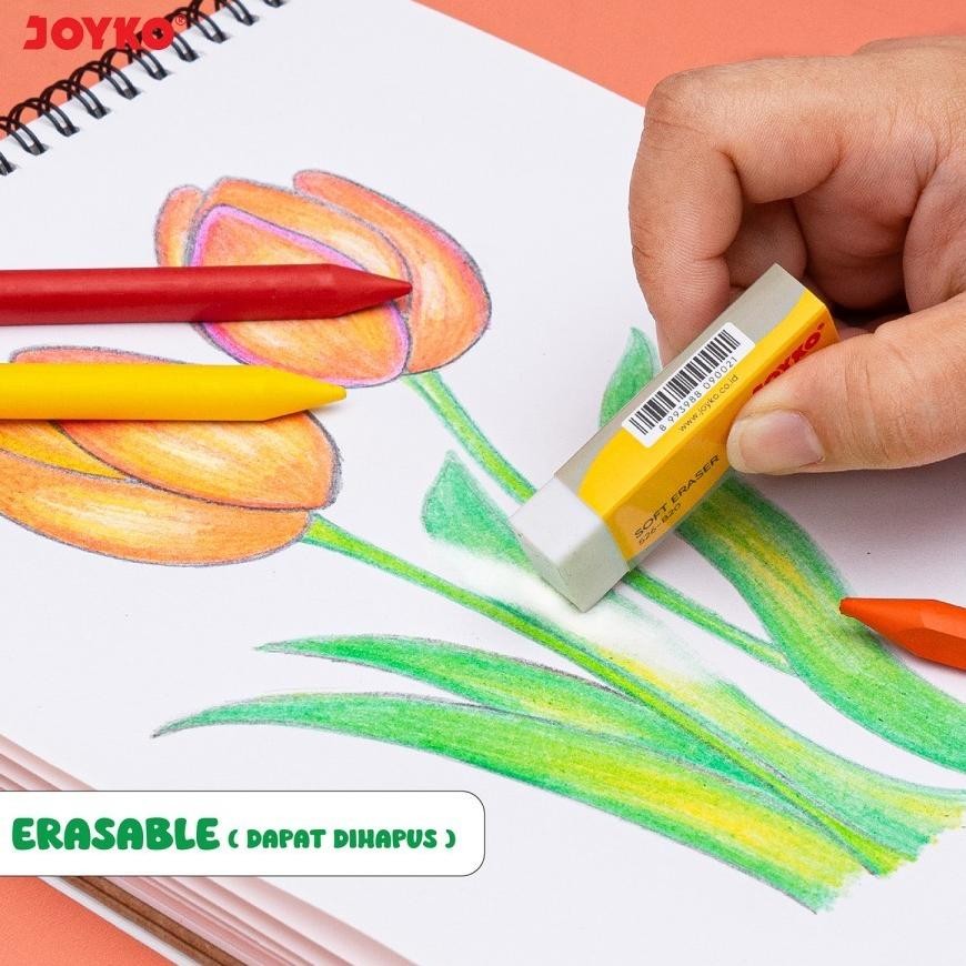

fth- FE24 Joyko Clean Crayon CLCR-AB-12 (Erasable) / Krayon Bersih Dapat Dihapus Clean Crayon Erasable Original Viral
