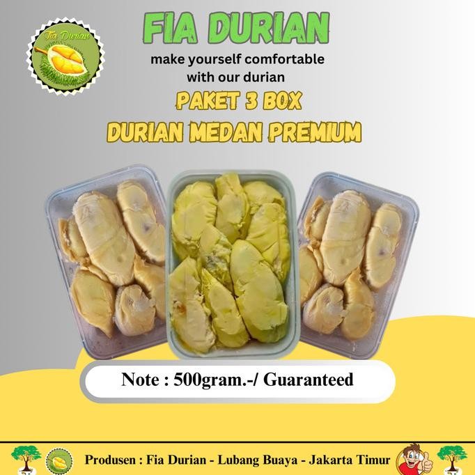 

Durian Kupas / Paket 3 Box 100K Durian Premium 500Gram