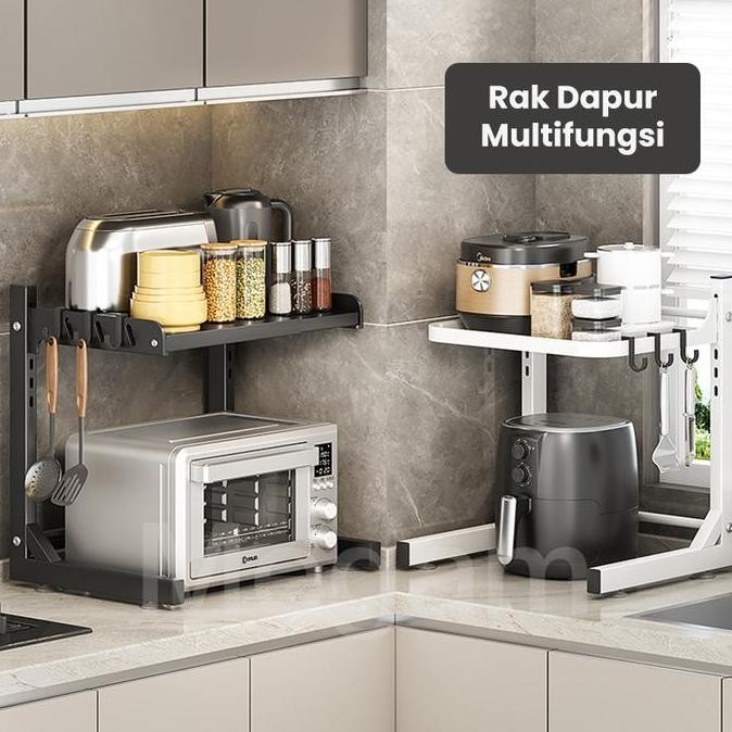 Megam Rak Dapur Multifungsi Rak Oven Microwave  Rak Penyimpanan Bumbu Dan Peralatan Dapur Gantungan 