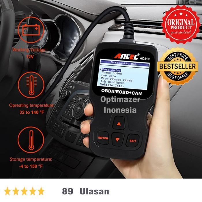 Ancel Ad310 Obd2 Scanner Scan Ecu Diagnostic Tool Scanner Mobil Ori