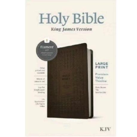 Sale | Kjv Large Print Premium Value Thinline Bible, Filament-Enabled Red Letter Edition (Leatherlik