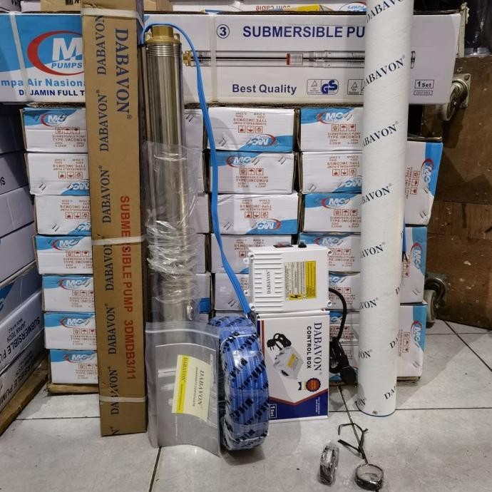 Pompa Air Satelit 3 Dabavon 1/2HP dg kabel biru 50mtr