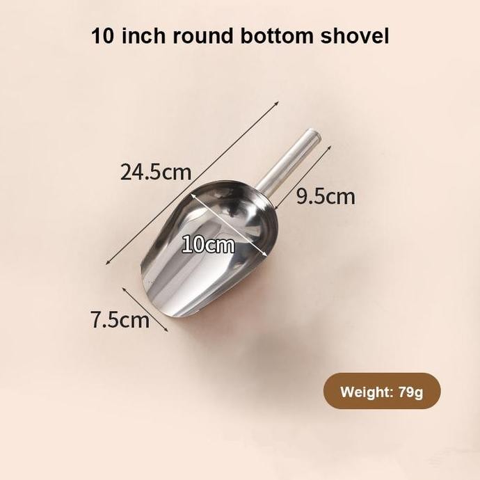 

Terlaris Sendok Skop Es Batu Stainless Tebal / Sekop Es /Sekop Tepung /Sekop Beras Stainless 9Inch 10Inch Steel