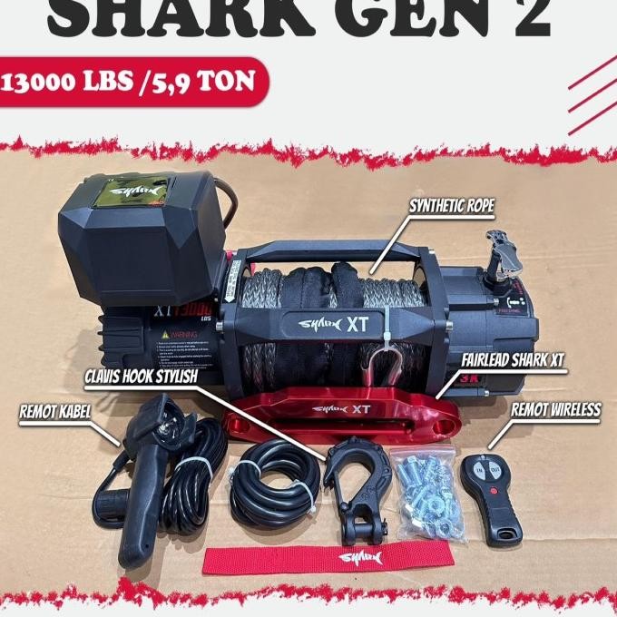 Murah Winch Shrak 13000Lbs 6Ton Tali Plasma Syenthetic 12V Tali Derek Mobil