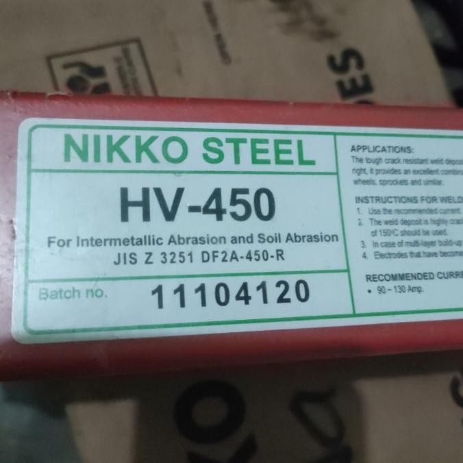 Kawat Las Nikko Steel Hv-450 3,2Mm X 350Mm New Stok