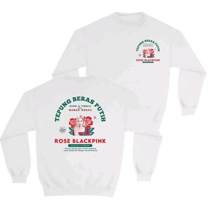 

Terlaris Sweater Crewneck Korean Blackink Rose Tepung Beras Putih