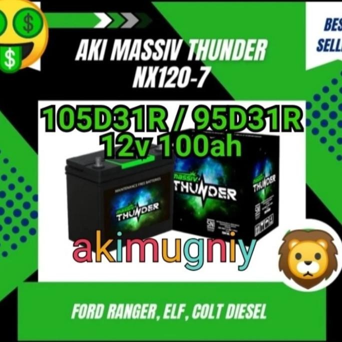 Murah Aki 95D31R Mf 105D31R Nx120-7 12V 100Ah Gs Yuasa Incoe Aki Kering