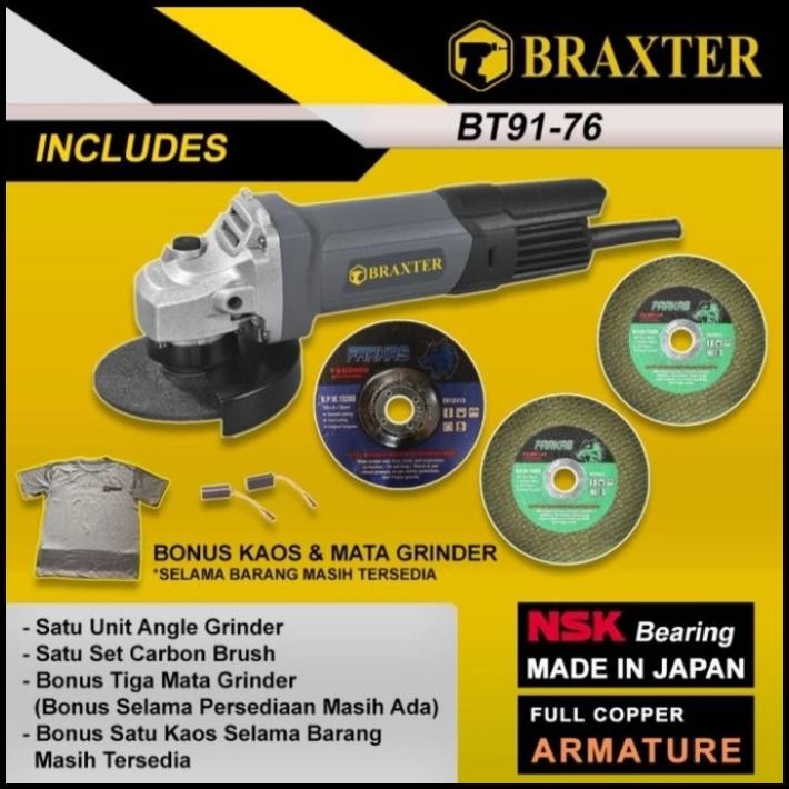 Braxter Mesin Gerinda Tangan Bt 91-76 Mesin Gerinda 4" Saklar Belakang