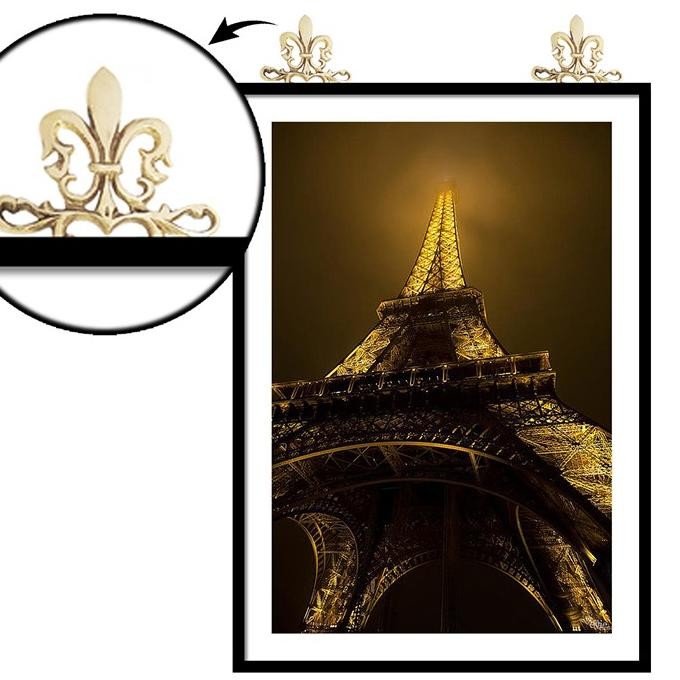 Silahkan Order] 6 pcs Set - 10cm Picture Photo Frame Hanger Hook / Ornate Brass Bracket Mirror Pictu